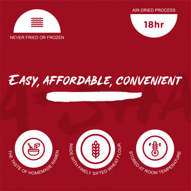 A-SHA Healthy Ramen Noodles, Extra-Wide Knife Cut Style Noodles with Sesame Paste Sauce, Vegetarian Noodles, Flat, Extra-Wide Noodles, 1 Bag, 4 Servings